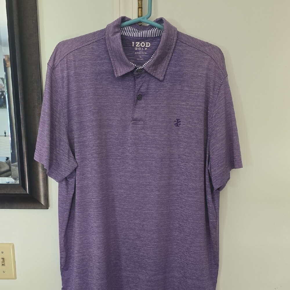 Izod Purple Textured Polo Shirt